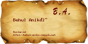Behul Anikó névjegykártya